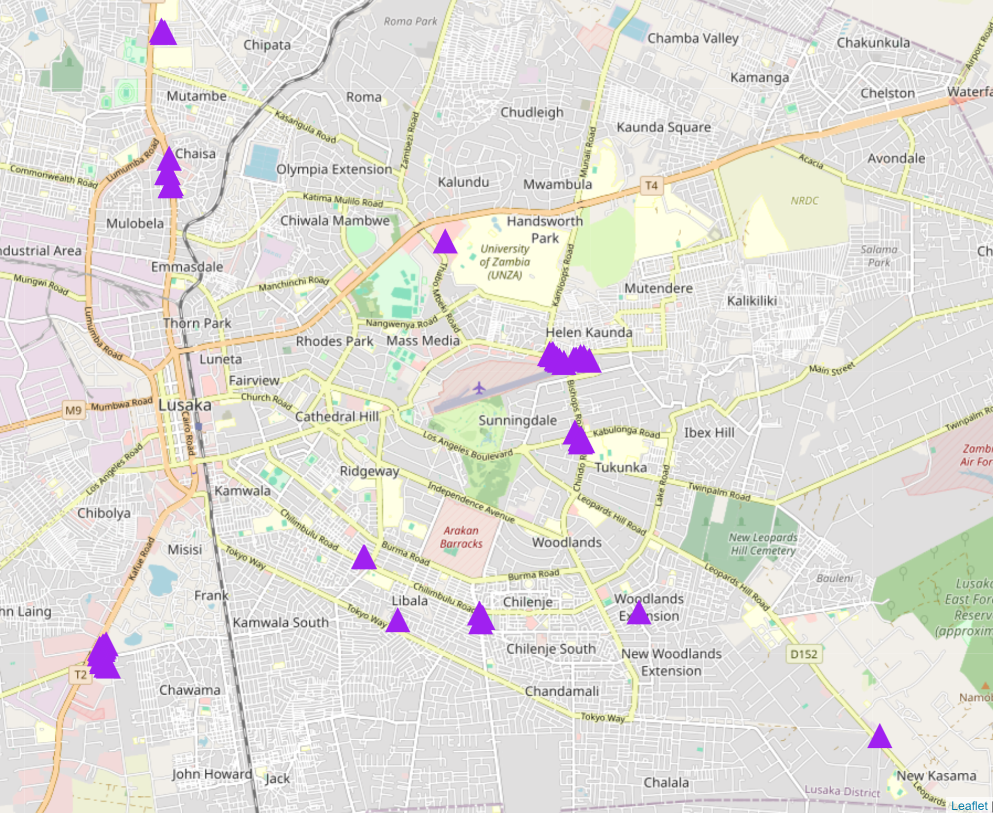 Map of surveyed firms in Lusaka