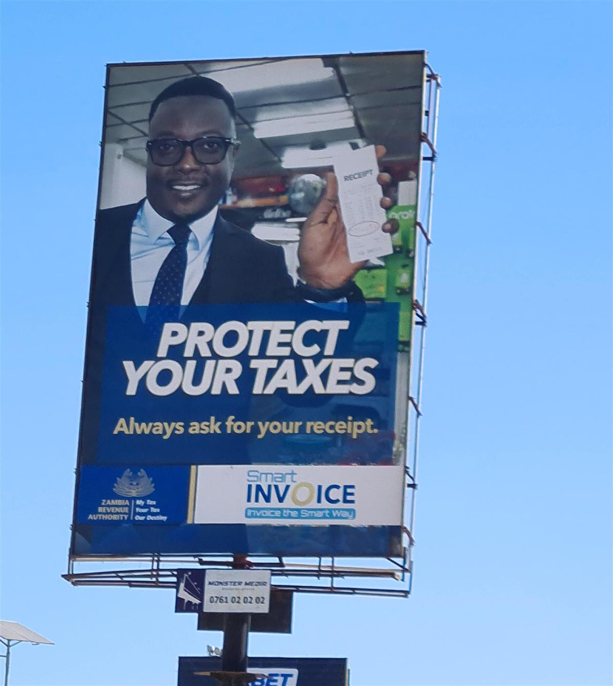 Smart Invoice billboard ad in Lusaka, Zambia